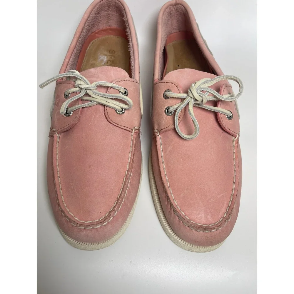 Sperry Top-Sider Authentic Original Men 12 M Pink Leather Boat Shoes Resort